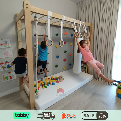 Monkey Bar With Climbing Wall Panel | Basic Model