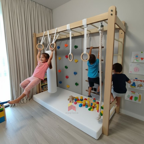 Monkey Bar With Climbing Wall Panel | Basic Model