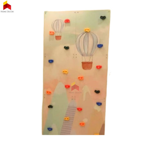 Colorful Climbing Wall with Hot Air Balloon Background – Ideal for Kids' Active Play Home Decor Kids