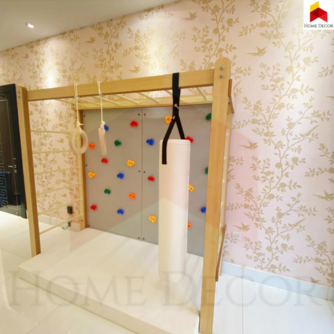 MONKEY BAR WITH DOUBLE PANEL CLIMBING WALL the amaning rock climbing wall kds 