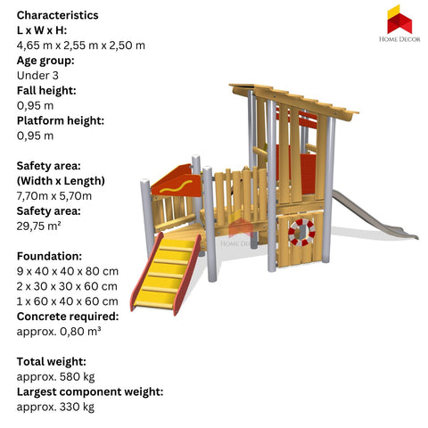 Pirate Ship & play tower-Climbing  structure Playground equipment kidshomedecor