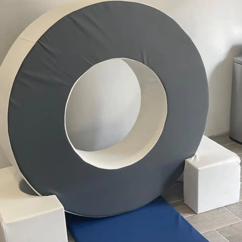 Soft Play Doughnut with Supports: Safe and Fun Soft Play Home Decor grey-white 