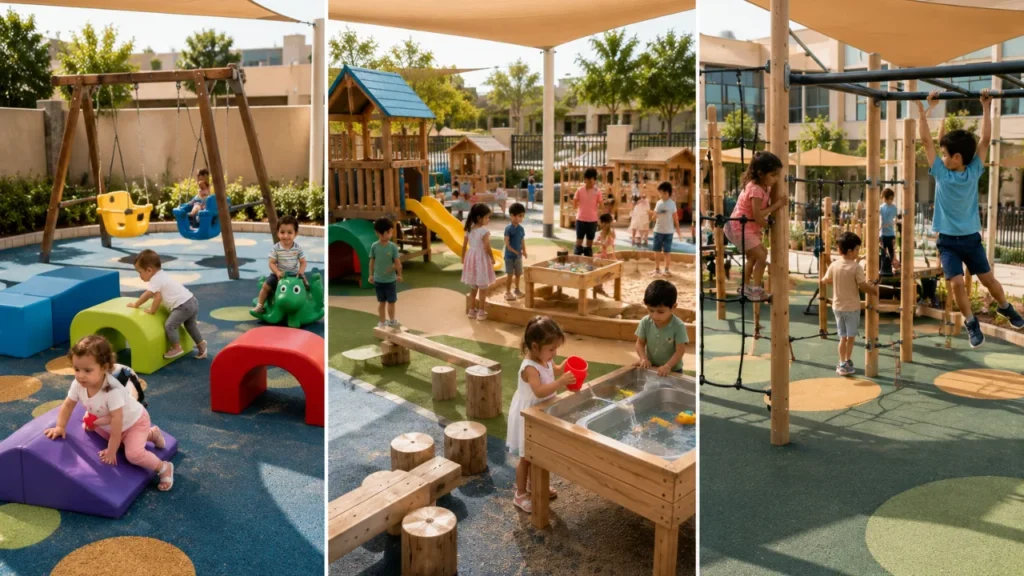 Outdoor Play Area and Equipment Ideas for Nursery and Preschool Kids 3 Age appropriate design