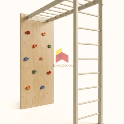 Metal Monkey Bar Frame With Climbing Wall – Indoor & Outdoor