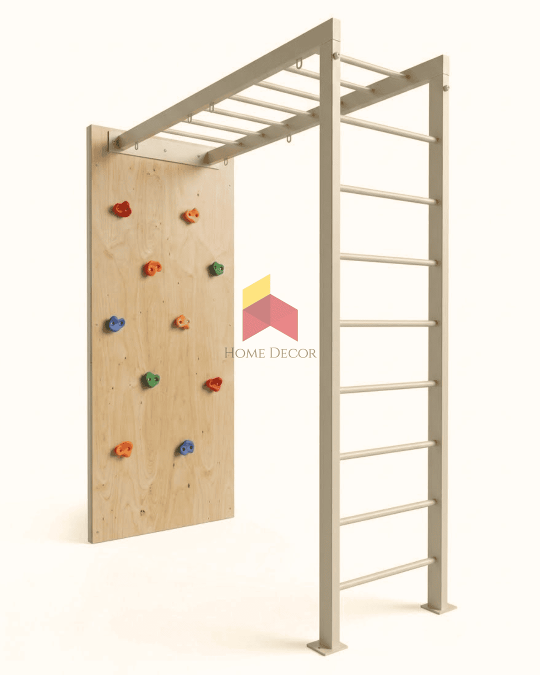 Metal Monkey Bar Frame With Climbing Wall – Indoor & Outdoor 1 Metal Monkey Bar Frame With Climbing Wall – Indoor & Outdoor