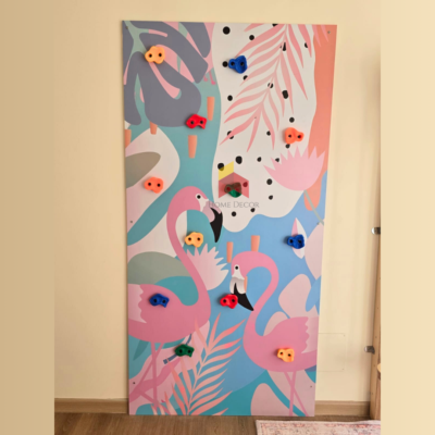 Flamingo Themed Climbing Wall Single Panel | Fun and Colorful