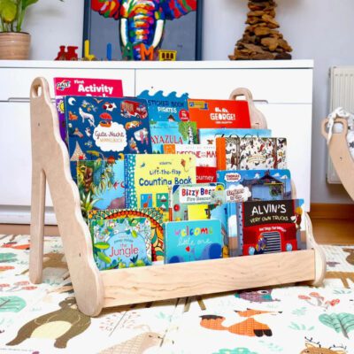 Montessori Bookshelf with Wave Design