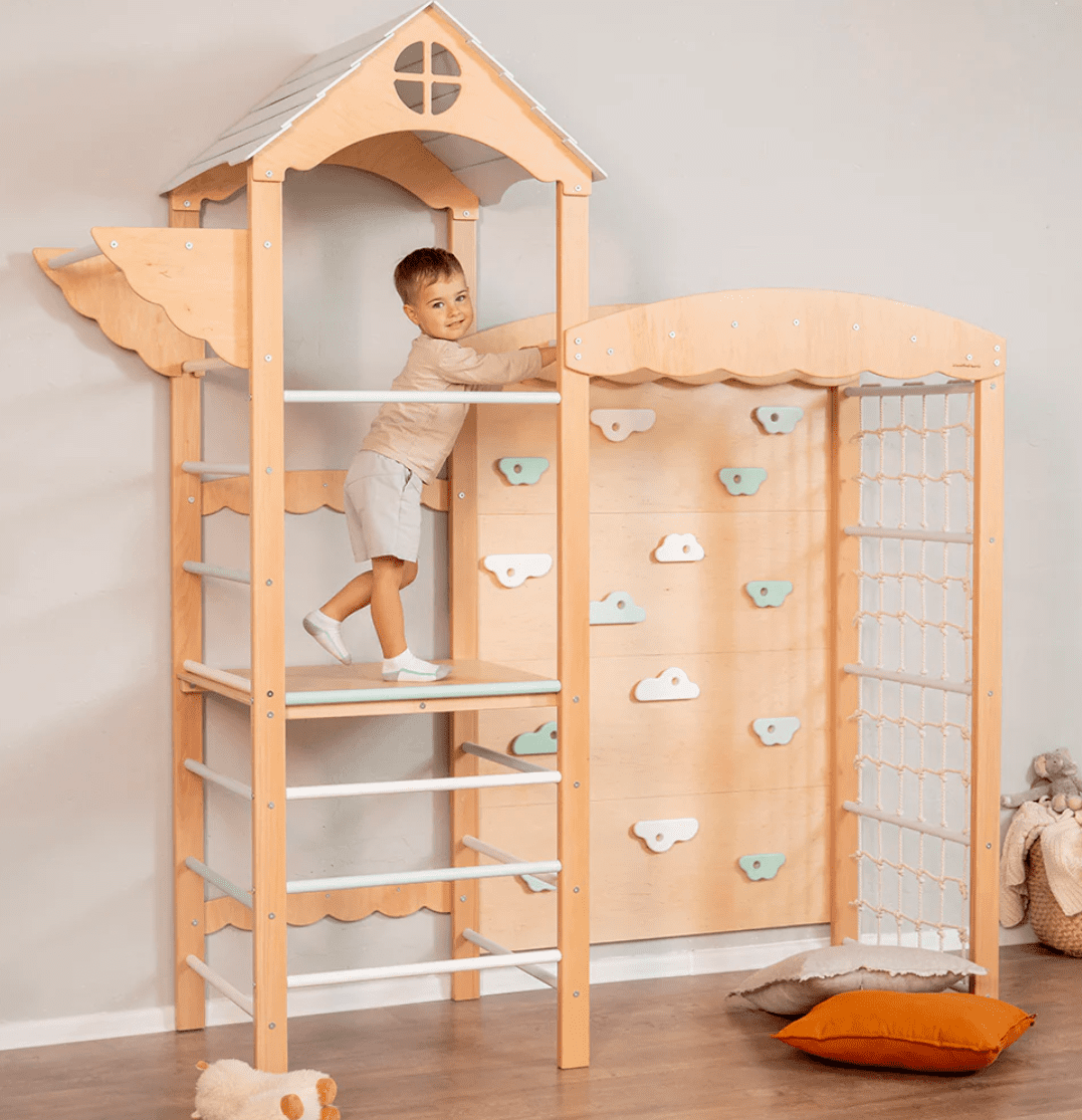 Indoor Tower Climbing Wall and Net Rope 1 Kids Climbing Wall Uae