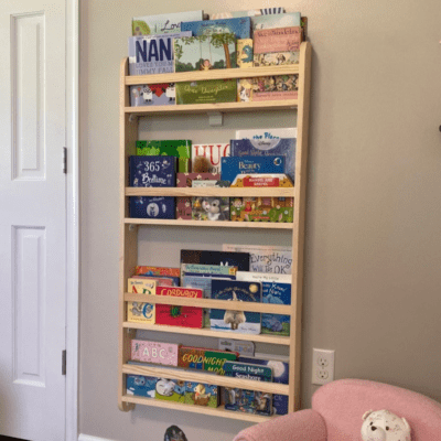 Wall-Mounted Wooden Bookshelf: 4 Tiers Home Decor