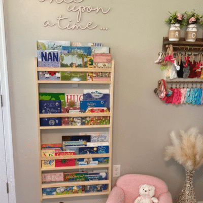 Wall-Mounted Wooden Bookshelf: 4 Tiers Home Decor