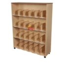 24-Compartment Library Book Cabinet