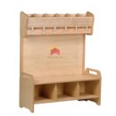 Wall Cubby with Hooks and Bottom Storage