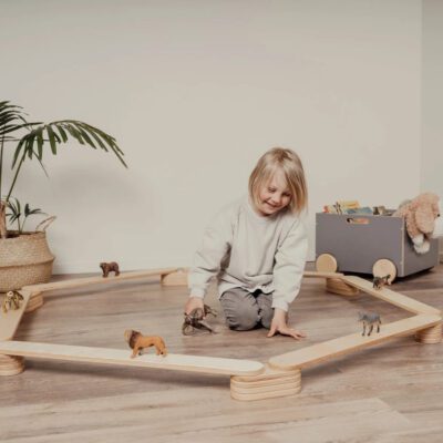 Balancing Beam with Stepping Stones - Kids Play Set Home Decor