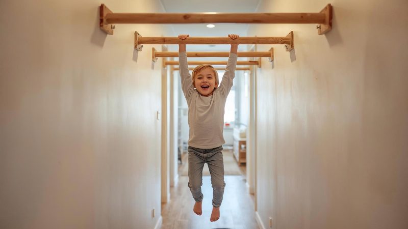 Best Indoor Climbing Solutions for Kids in Apartments 3 wall mounted monkey bars