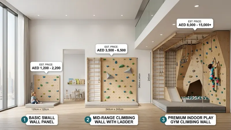 25+ Best Kids Climbing Walls for UAE Homes (Indoor Setup, Sizes & Prices) 5 Price range