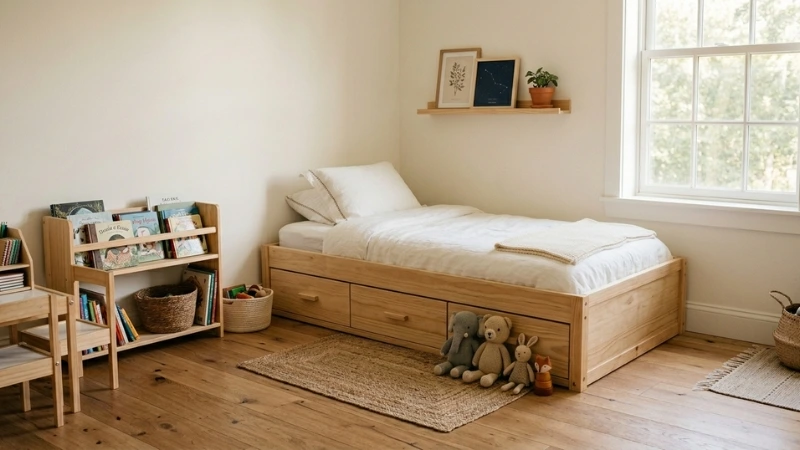 How to Choose the Right Kids Bed in UAE (Bunk, Floor & Cabin Beds) 5 standard single wooden kids bed UAE