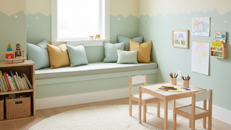 Step-by-Step Kids Room Makeover Checklist for UAE Homes (2026) 6 Kids reading corner and art area in a well planned bedroom
