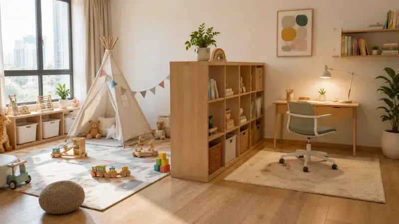 Best Room Divider Ideas for Shared Kids Rooms in UAE 6 Room Dividers in Playrooms and Study Areas
