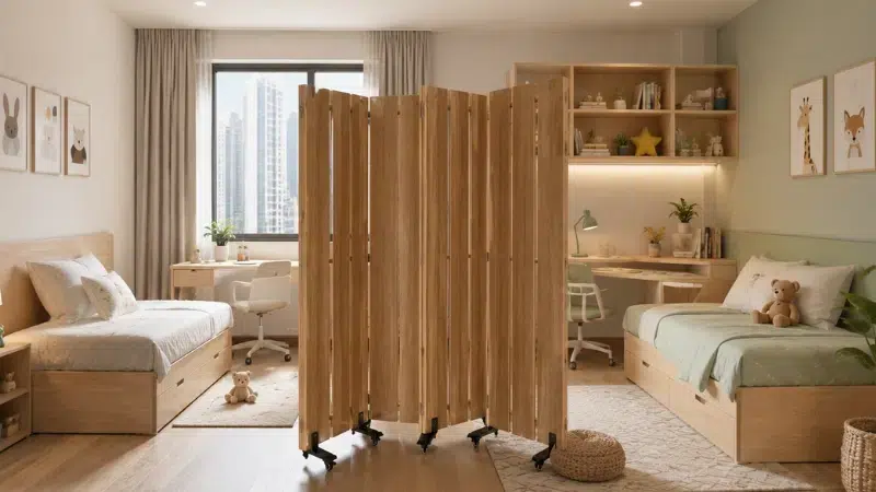 Best Room Divider Ideas for Shared Kids Rooms in UAE 3 foldable and wooden room dividers for kids bedroom Dubai