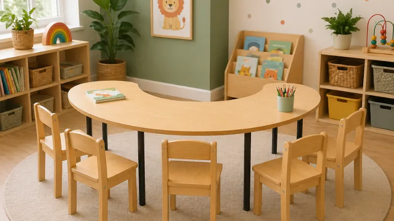 Kids Study Tables and Chairs UAE: How to Choose by Age, Shape and Use 6 semi-circle Kids Tables and Chairs UAE