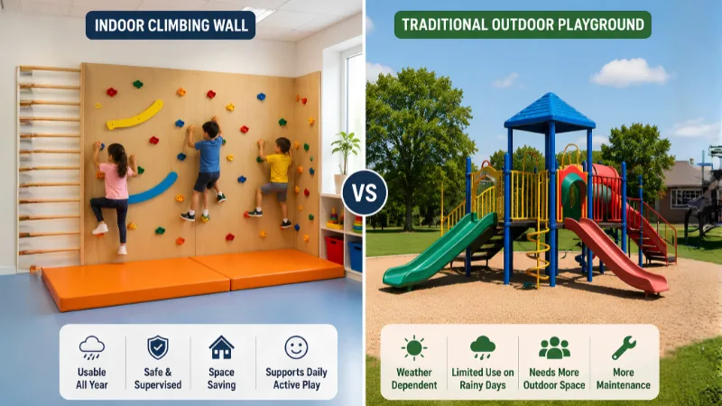 Why Every School and Nursery Should Have Climbing Walls for Kids 4 indoor climbing wall vs traditional outdoor playground