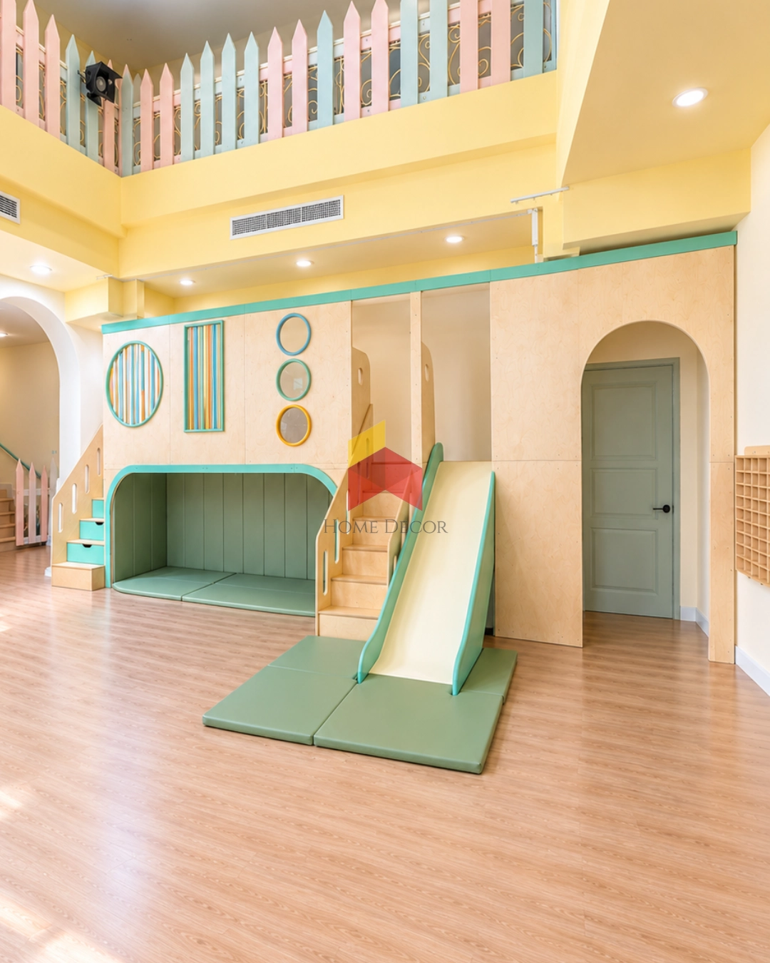 Indoor Kids Playhouse with Slide & Soft Mat Area 2 Indoor Kids Playhouse with Slide & Soft Mat Area - Image 2