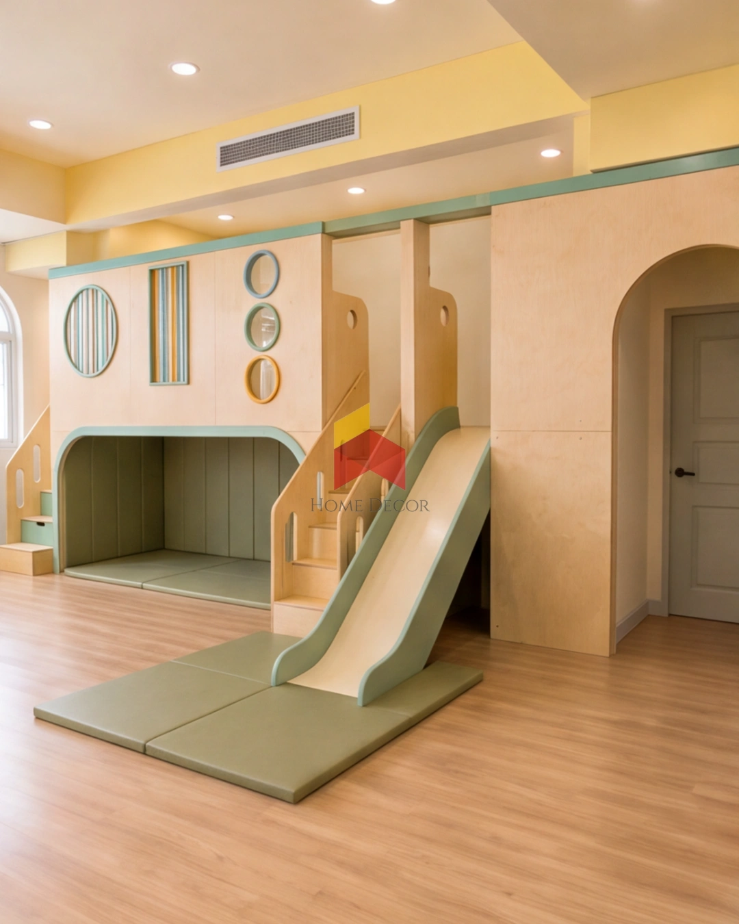 Indoor Kids Playhouse with Slide & Soft Mat Area 6 Indoor Kids Playhouse with Slide & Soft Mat Area - Image 6