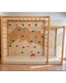 Wooden Monkey Bar Climbing Wall Set for Kids – Indoor Play Gym