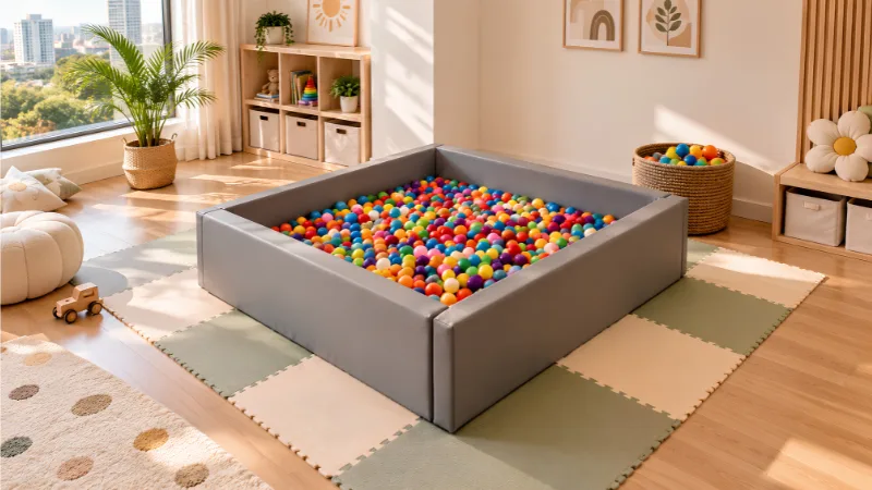 Ball Pit Buying Guide for UAE Parents: What to Check Before You Buy in 2026 4 safe ball pit setup with soft play mat for toddlers